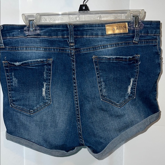 Thread Market Button Fly Distressed Denim Shorts - Picture 3 of 6
